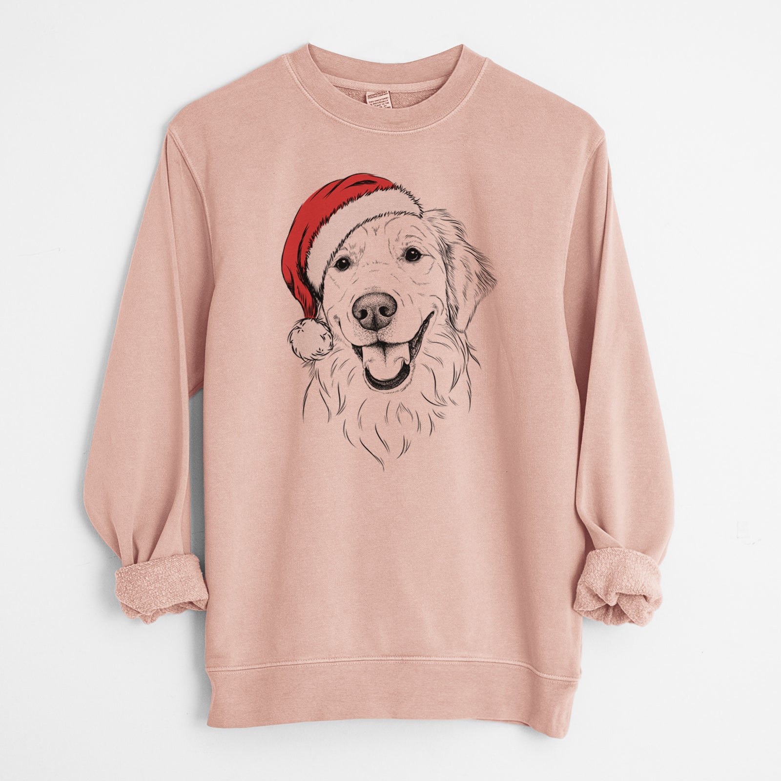 Santa Maple the Golden Retriever - Unisex Pigment Dyed Crew Sweatshirt