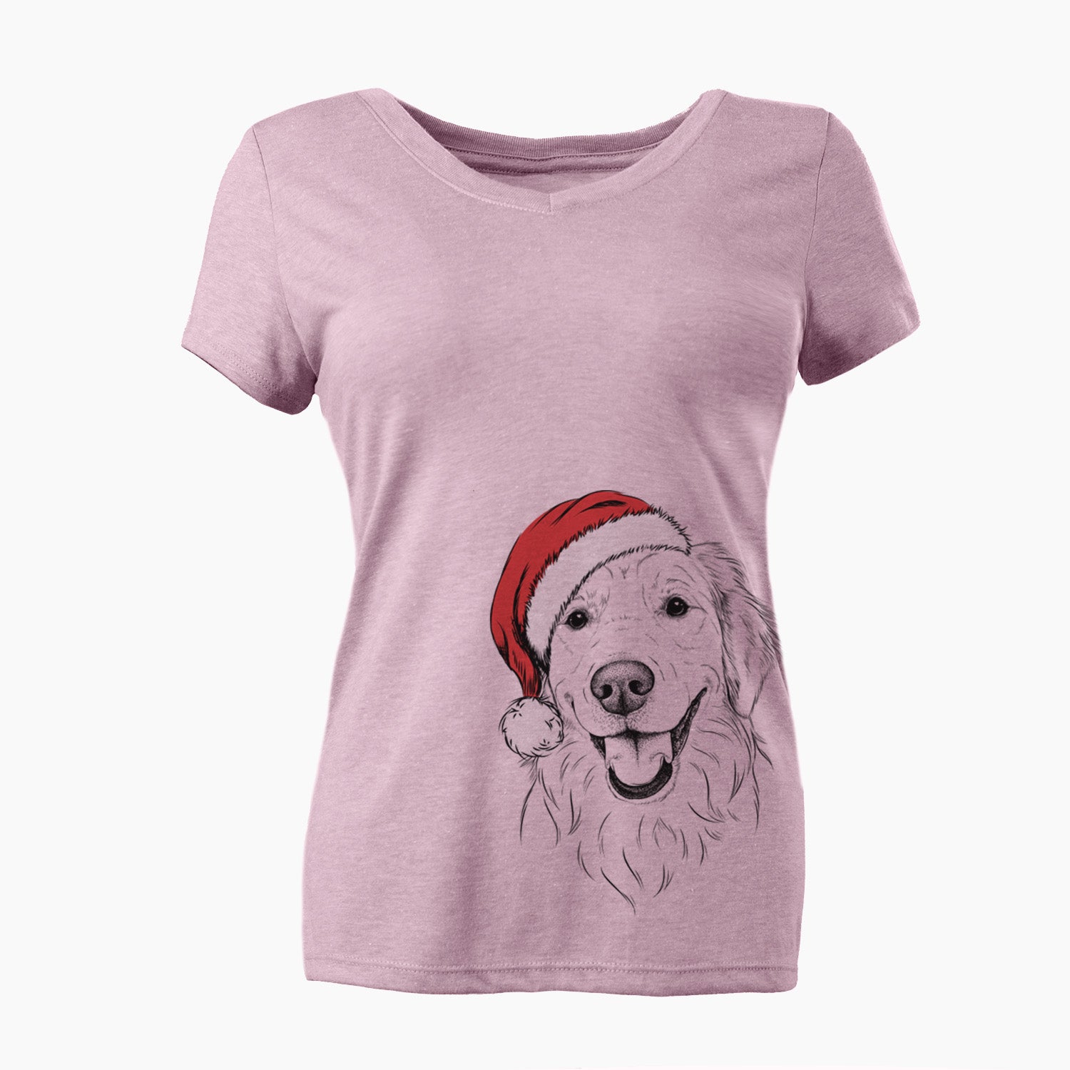 Santa Maple the Golden Retriever - Women's Perfect V-neck Shirt