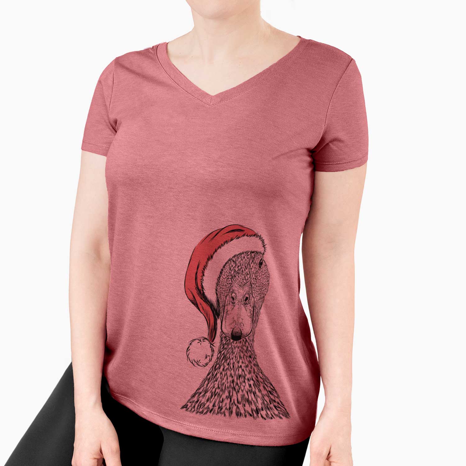 Santa Marge the Mallard Duck - Women's V-neck Shirt