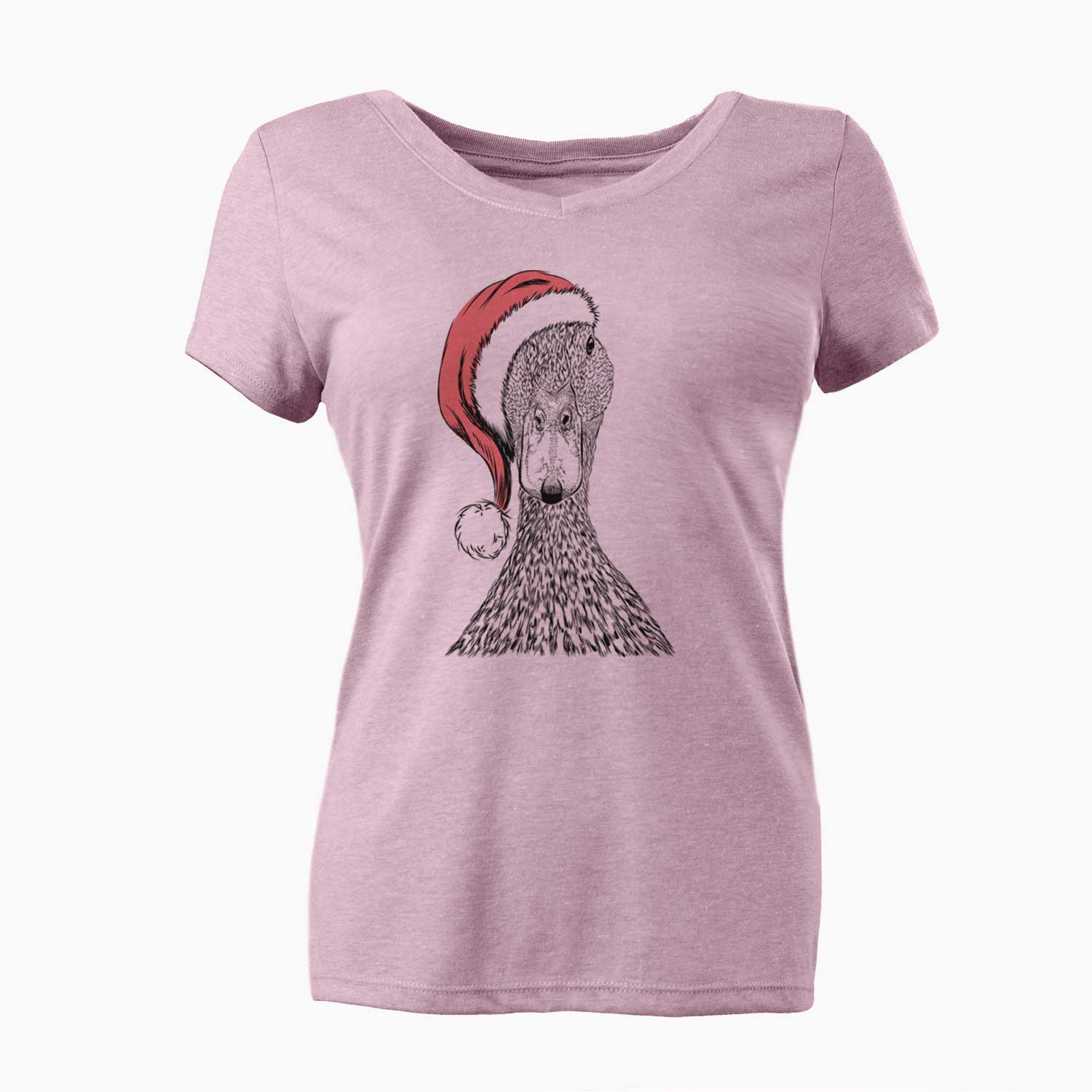 Santa Marge the Mallard Duck - Women's V-neck Shirt