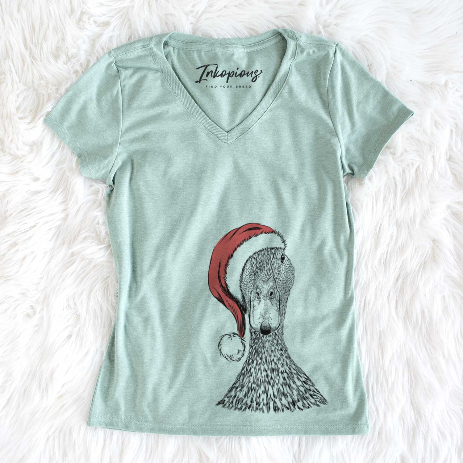 Santa Marge the Mallard Duck - Women's V-neck Shirt