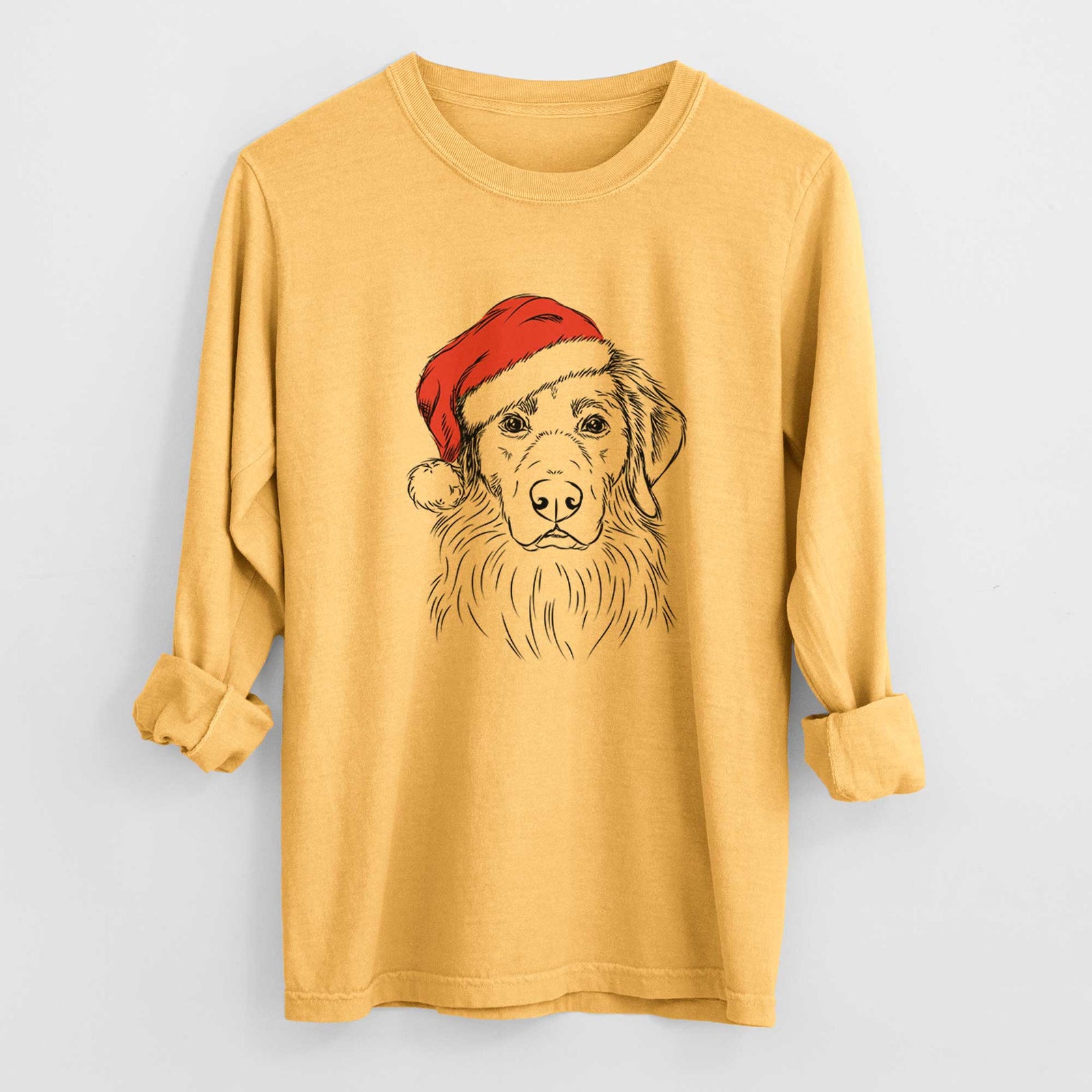 Santa Marley the Golden Retriever - Heavyweight 100% Cotton Long Sleeve