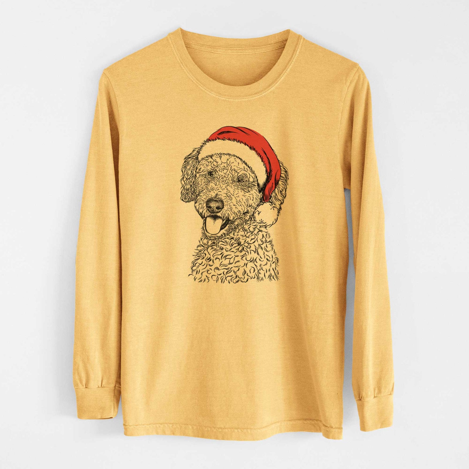 Santa Marlow the Goldendoodle - Heavyweight 100% Cotton Long Sleeve