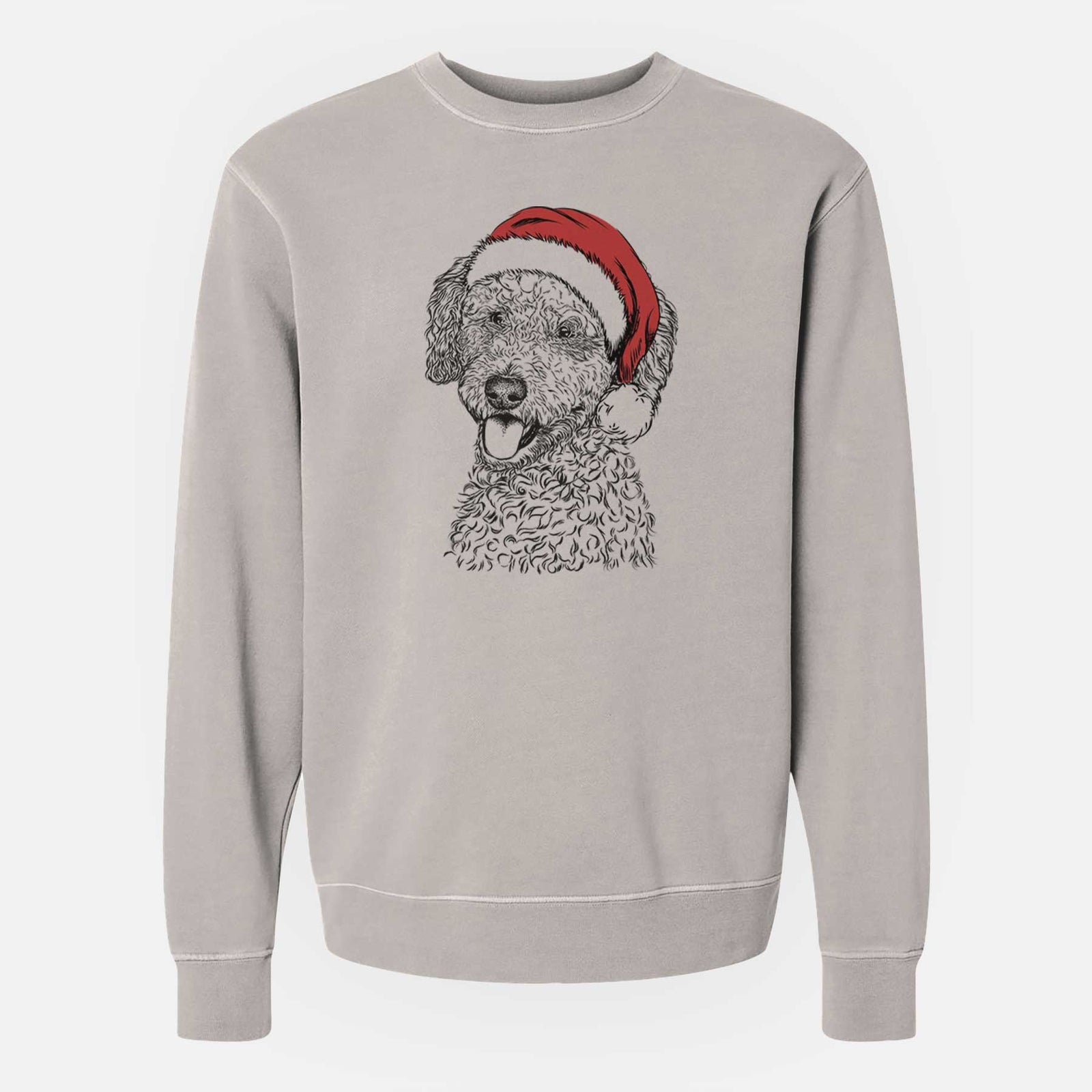 Santa Marlow the Goldendoodle - Unisex Pigment Dyed Crew Sweatshirt
