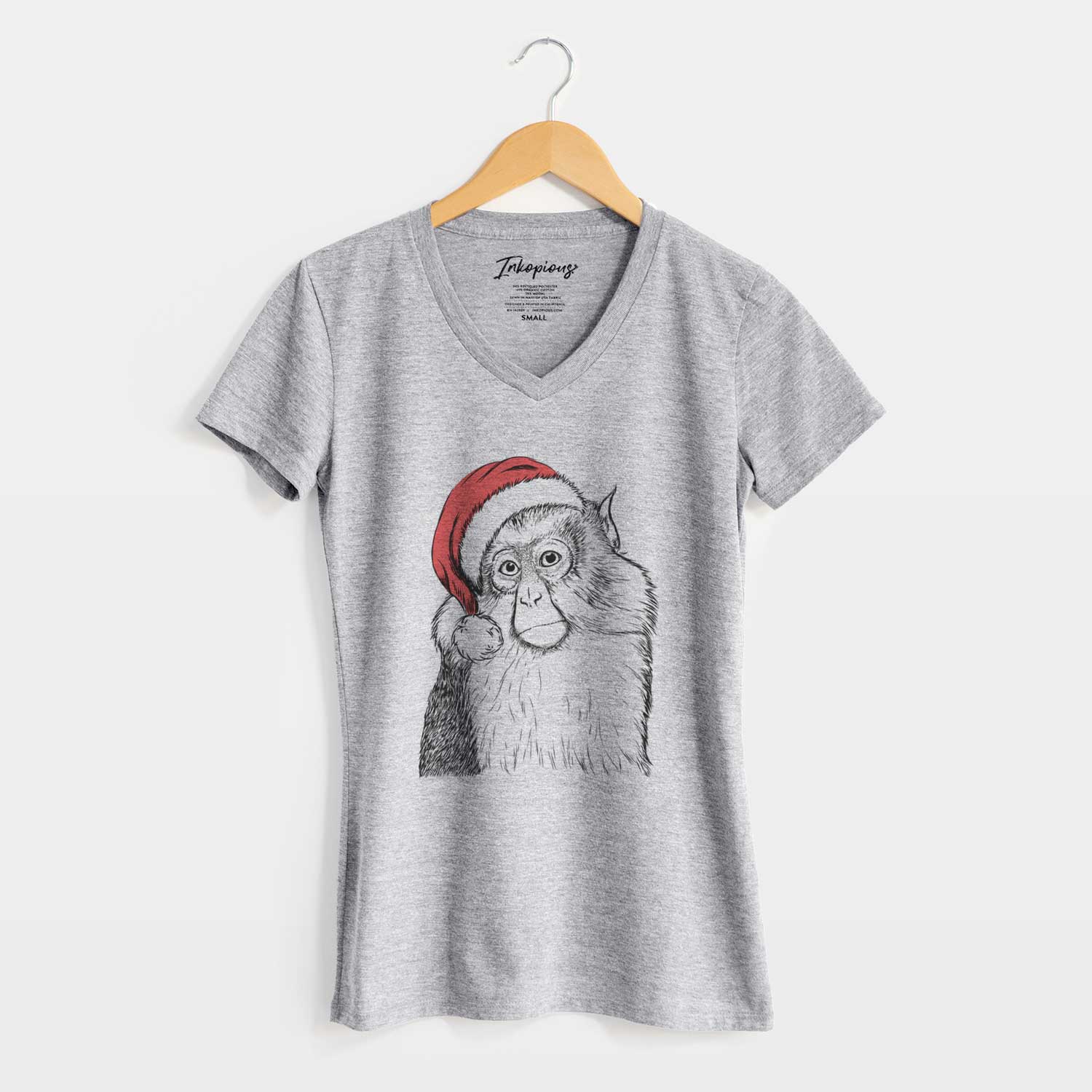 Santa Matata the Mona Monkey - Women's V-neck Shirt