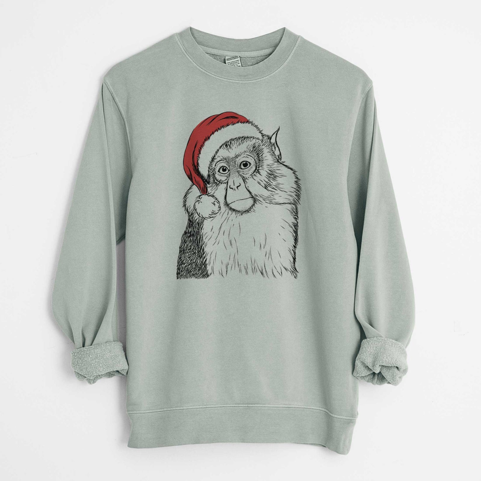 Santa Matata the Mona Monkey - Unisex Pigment Dyed Crew Sweatshirt