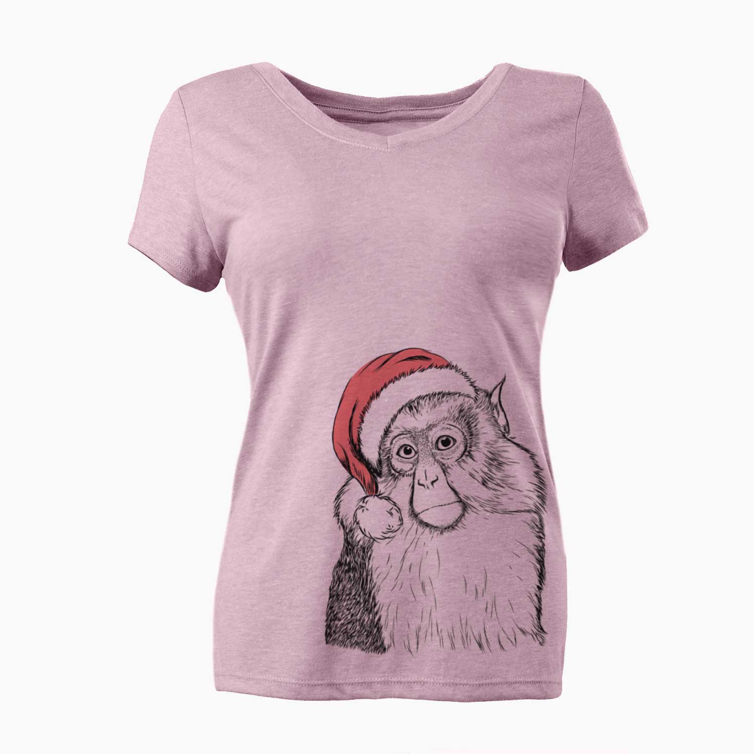 Santa Matata the Mona Monkey - Women's V-neck Shirt