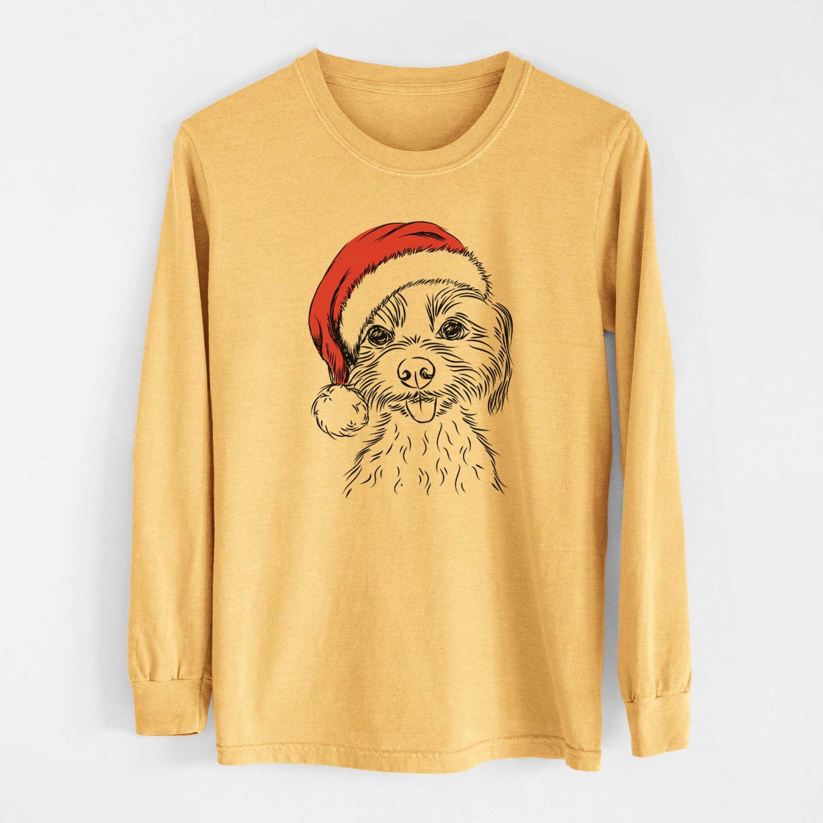 Santa Mater the Yorkshire Terrier - Heavyweight 100% Cotton Long Sleeve