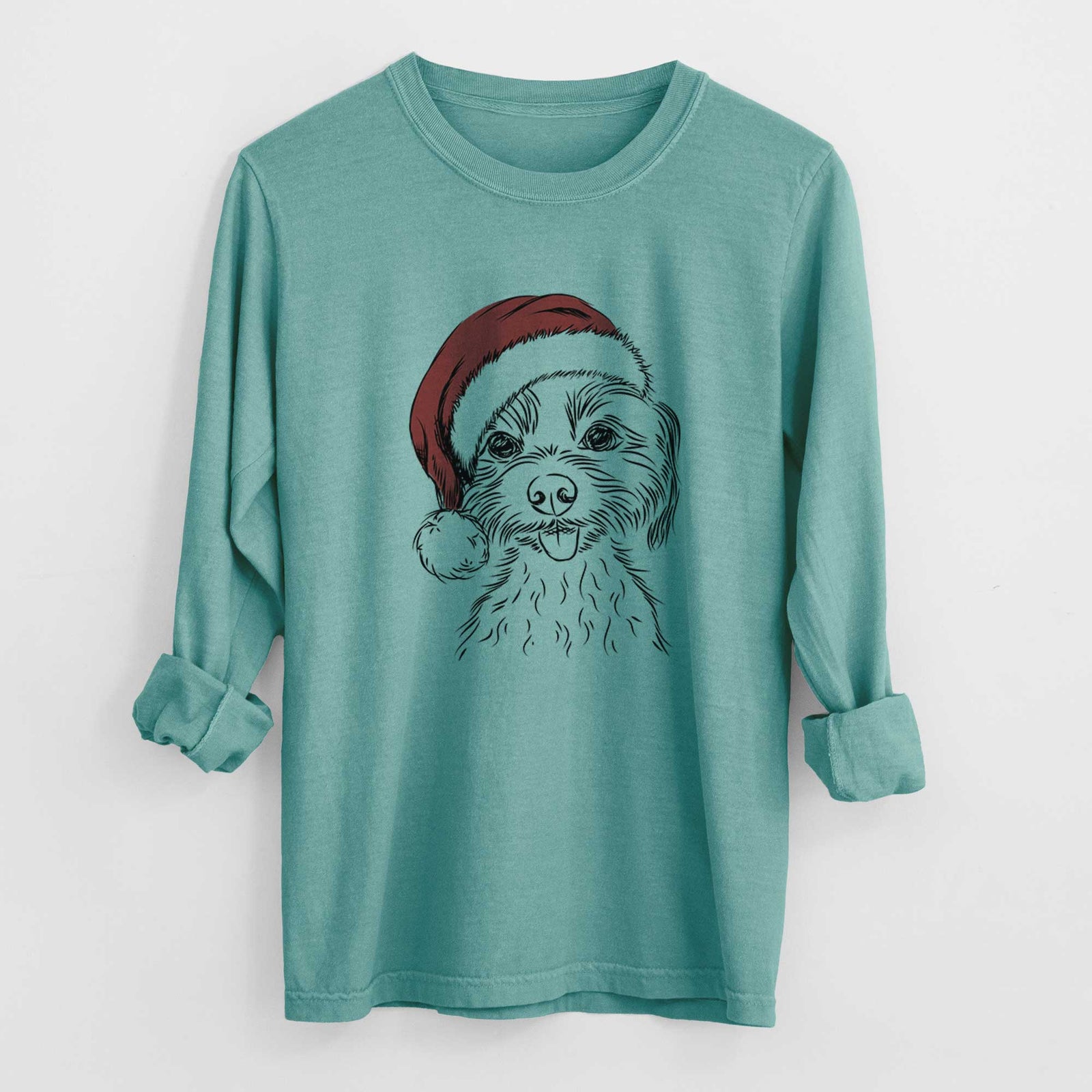 Santa Mater the Yorkshire Terrier - Heavyweight 100% Cotton Long Sleeve