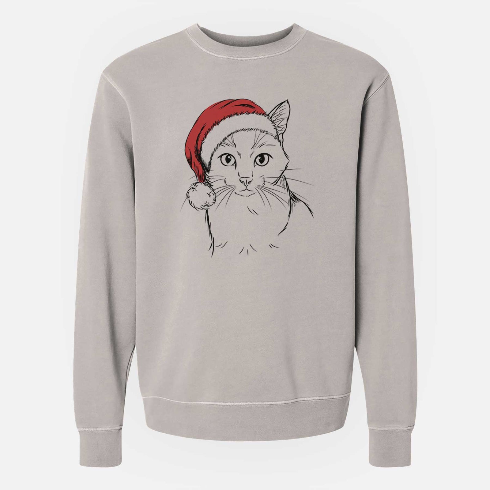 Santa Maverick the Cat - Unisex Pigment Dyed Crew Sweatshirt