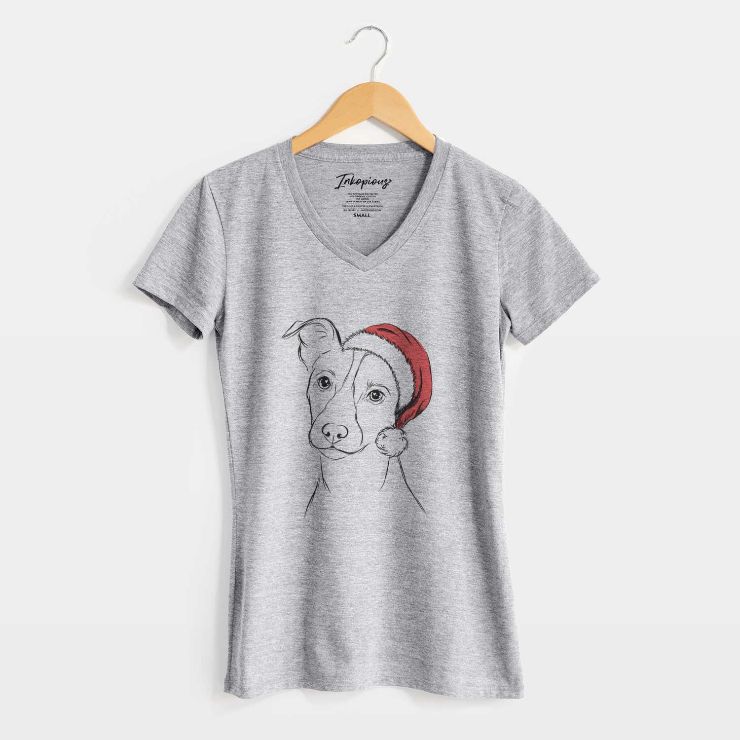 Santa Max the Jack Russell Terrier - Women's V-neck Shirt
