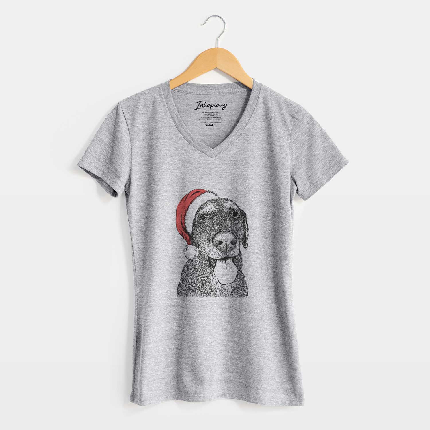 Santa Max the Labrador Retriever - Women's V-neck Shirt