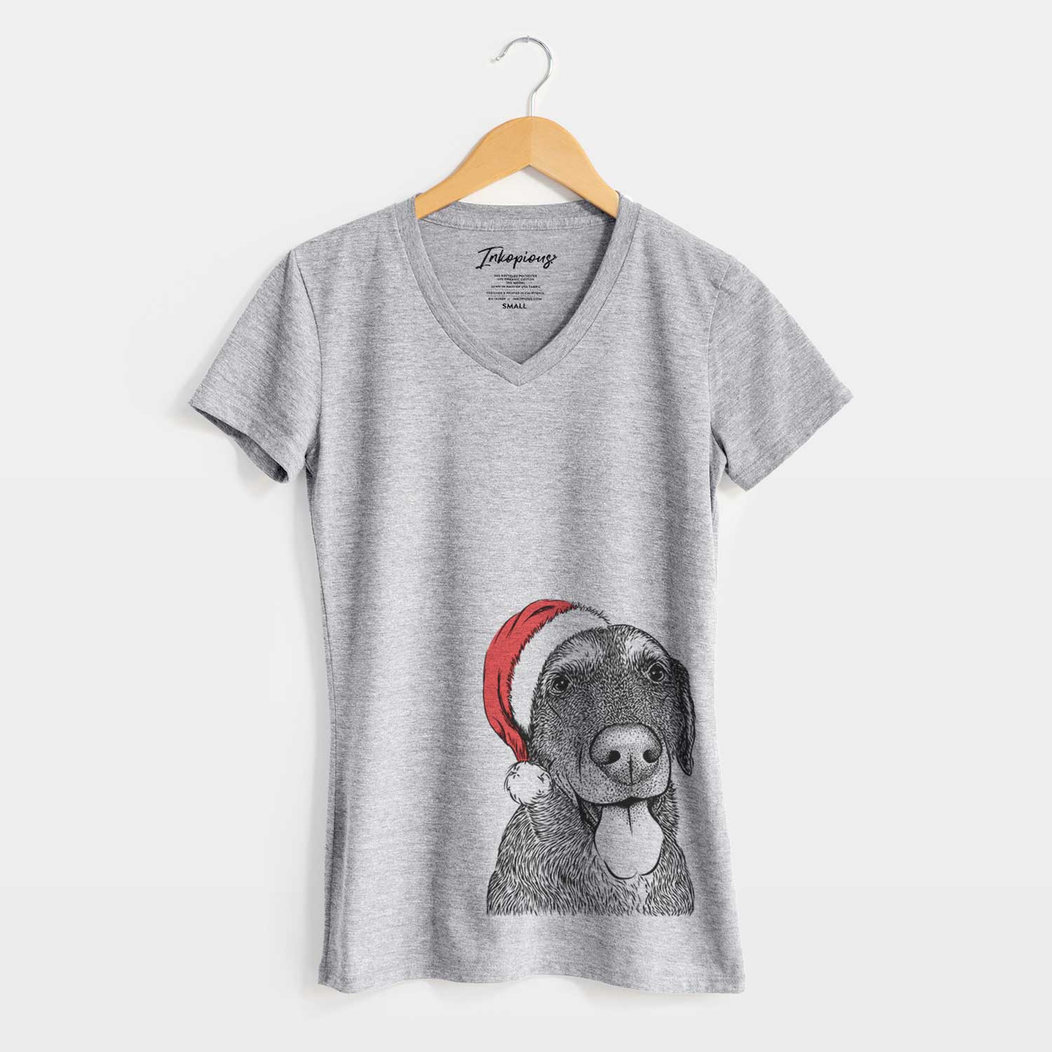 Santa Max the Labrador Retriever - Women's V-neck Shirt