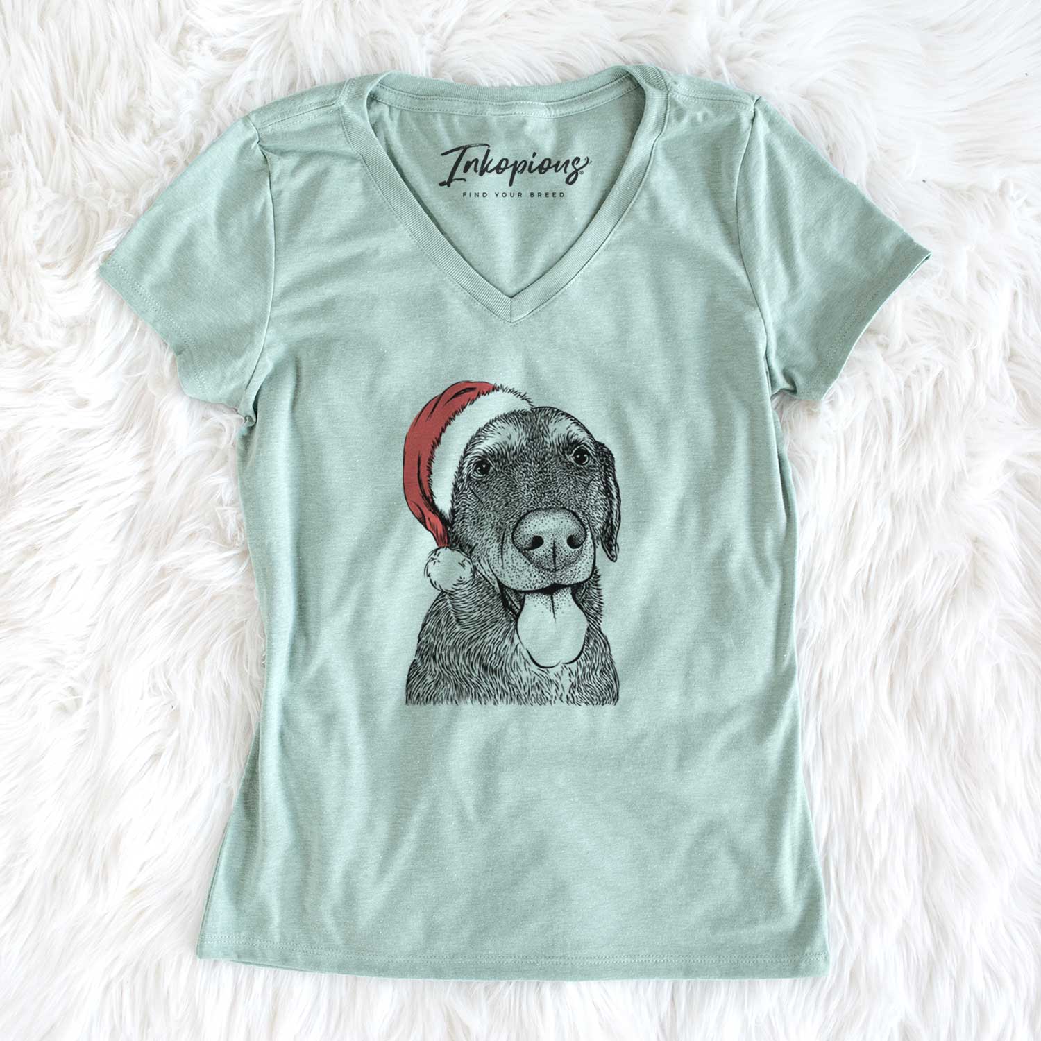 Santa Max the Labrador Retriever - Women's V-neck Shirt