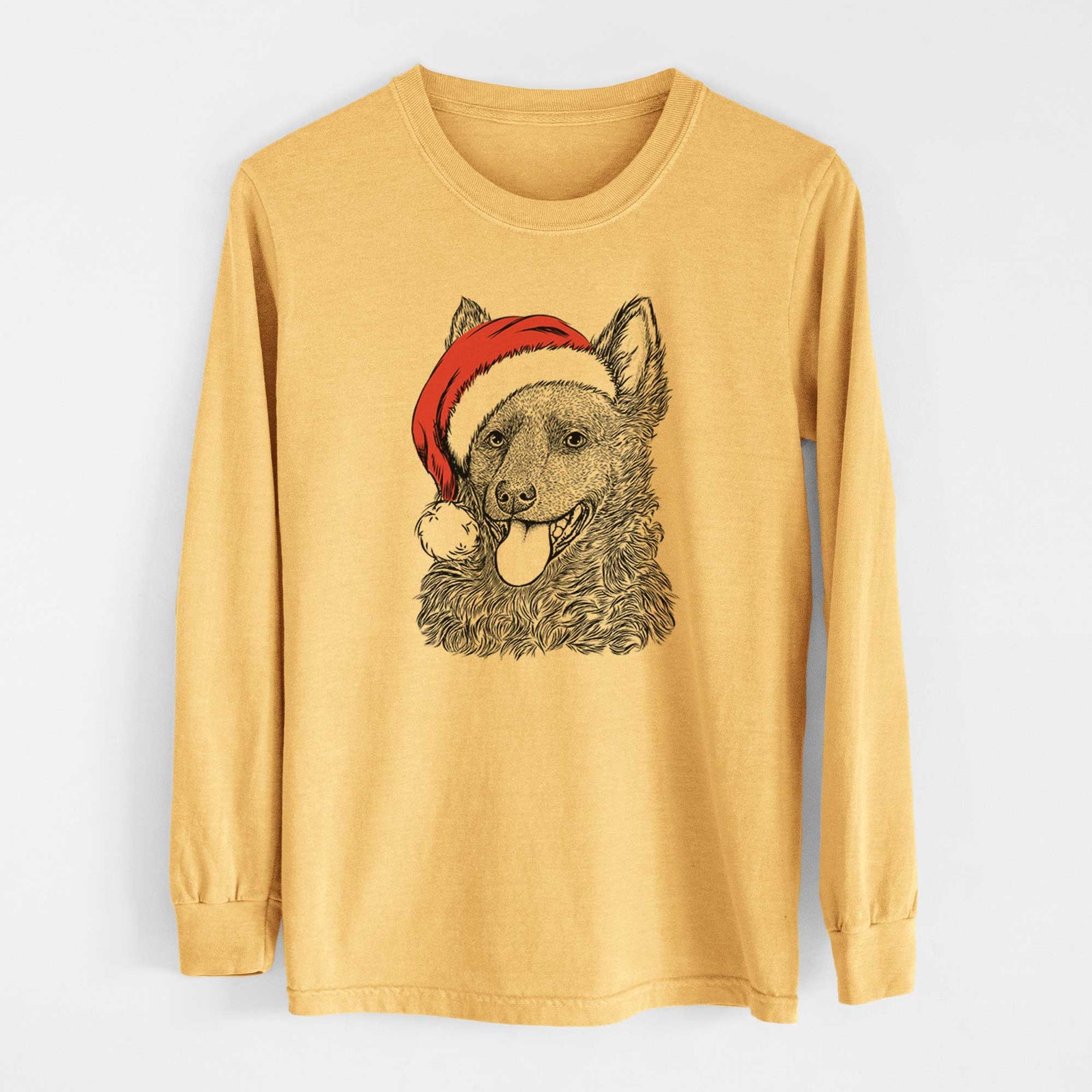 Santa Maximo the Mudi - Heavyweight 100% Cotton Long Sleeve
