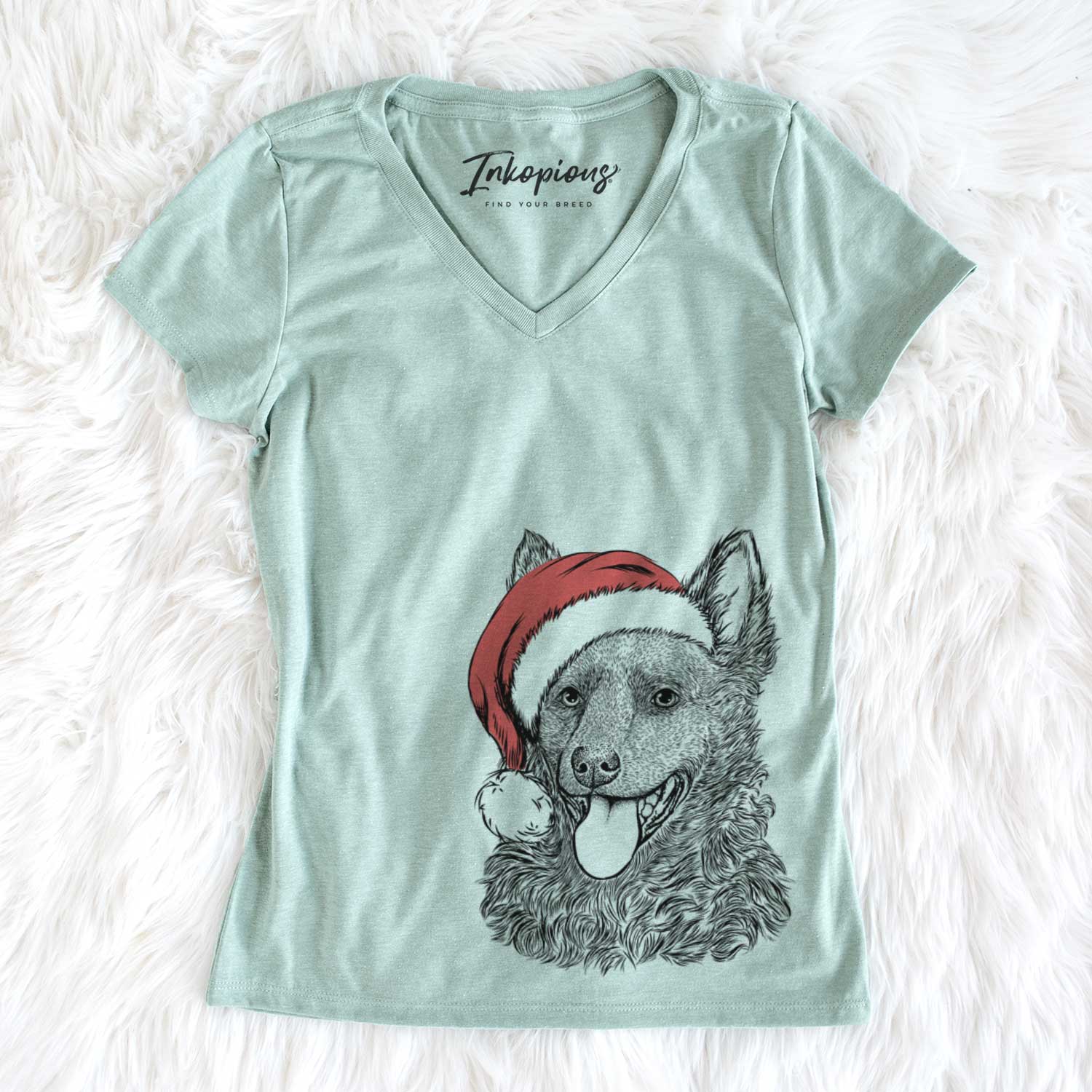 Santa Maximo the Mudi - Women's V-neck Shirt