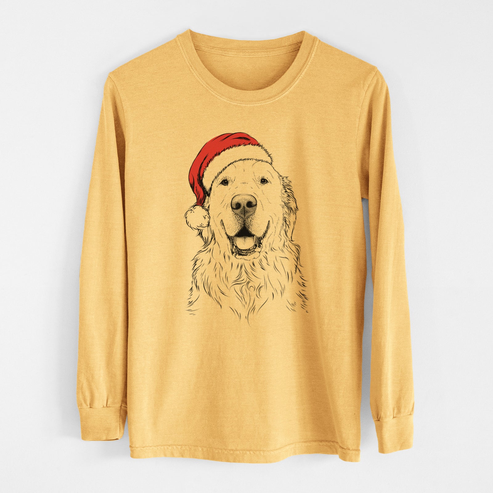 Santa Maximus the Golden Retriever - Heavyweight 100% Cotton Long Sleeve