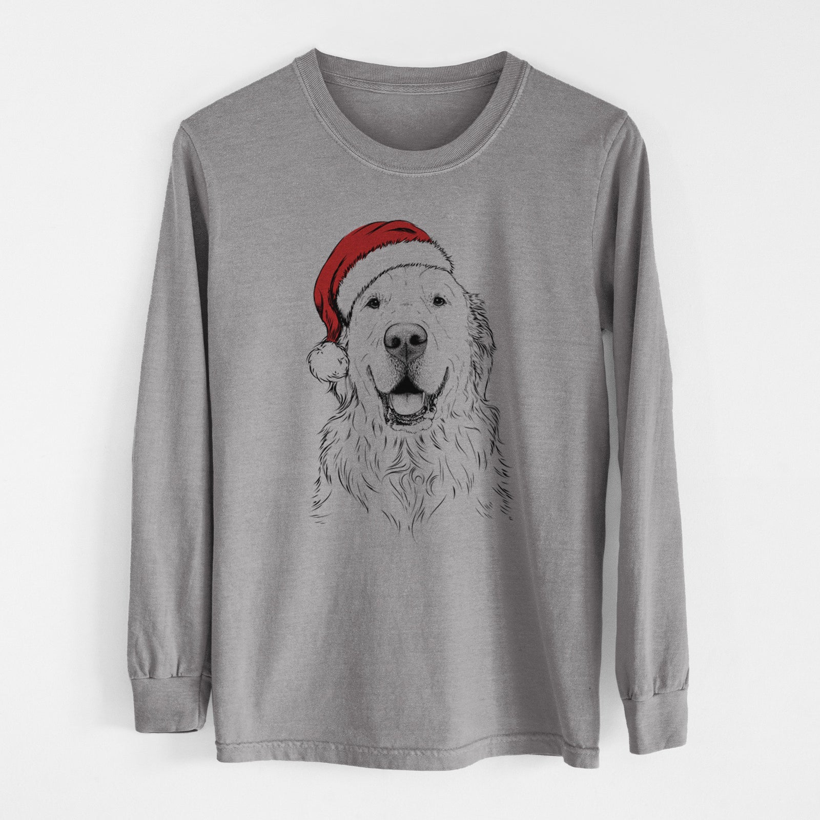 Santa Maximus the Golden Retriever - Heavyweight 100% Cotton Long Sleeve