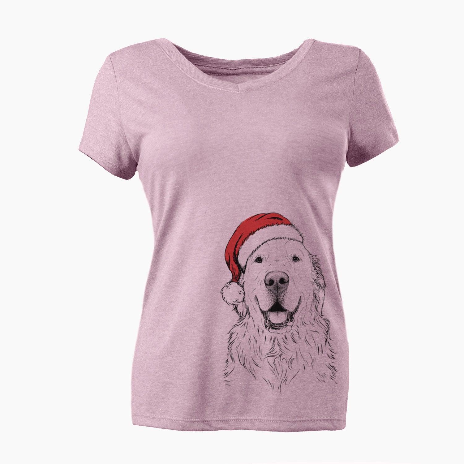 Santa Maximus the Golden Retriever - Women's Perfect V-neck Shirt