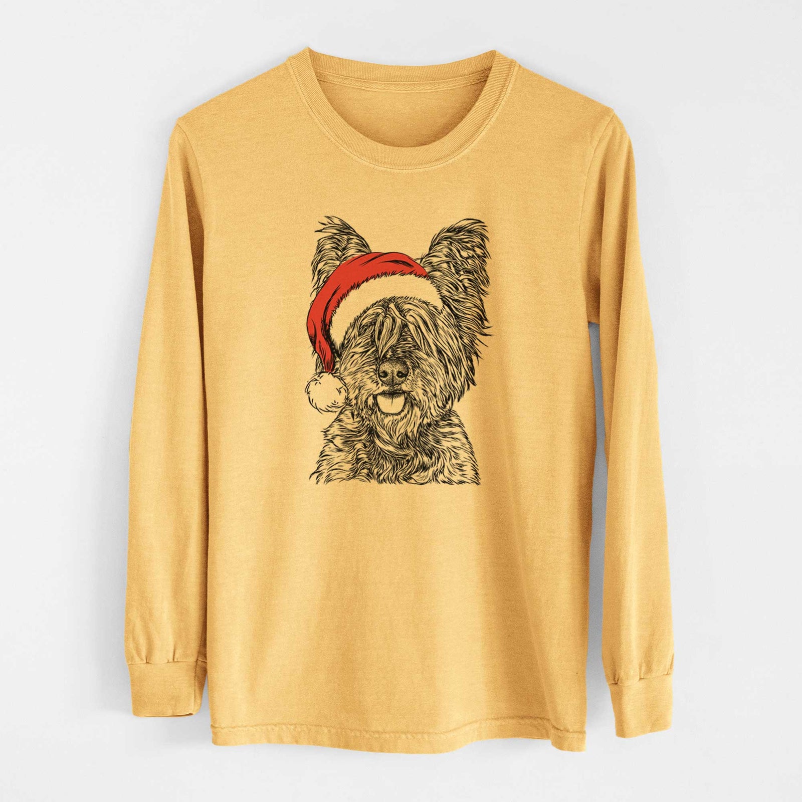 Santa McDuff the Cairn Terrier - Heavyweight 100% Cotton Long Sleeve