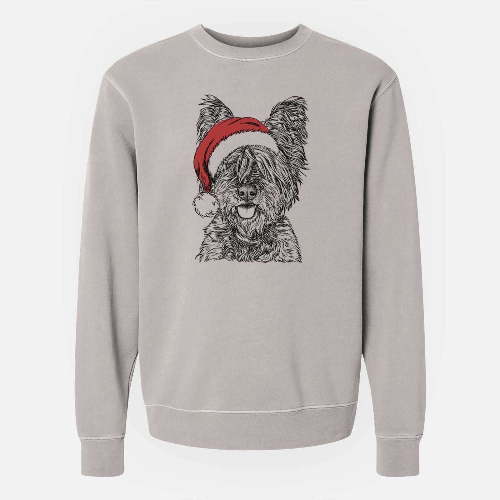 Santa McDuff the Cairn Terrier - Unisex Pigment Dyed Crew Sweatshirt