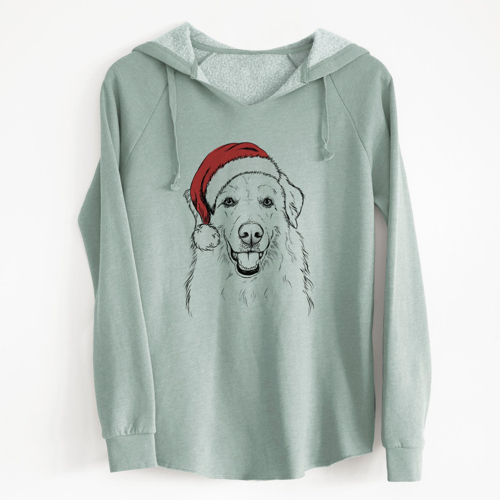 Santa Meg the Great Pyrenees - Cali Wave Hooded Sweatshirt