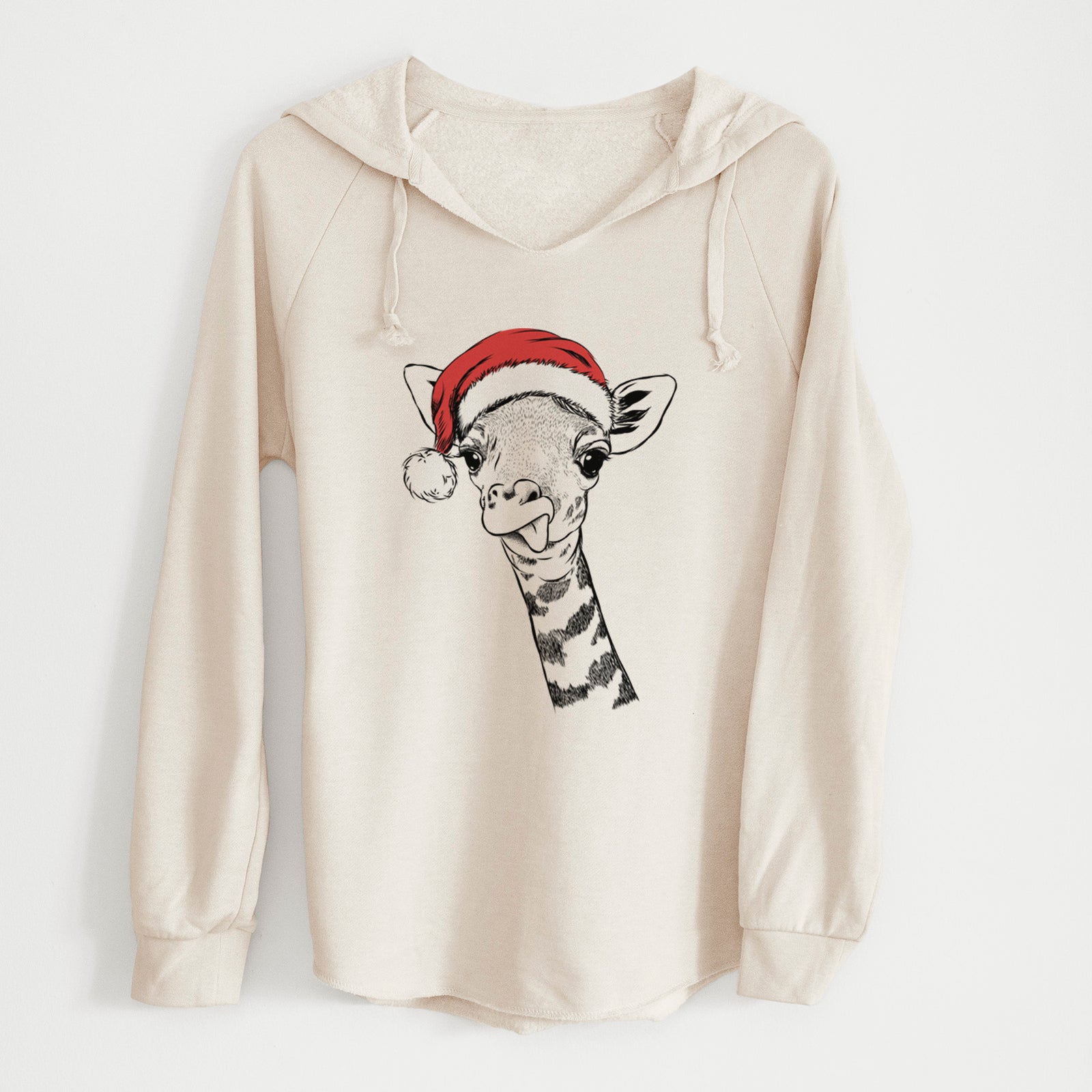 Santa Mel the Baby Giraffe - Cali Wave Hooded Sweatshirt