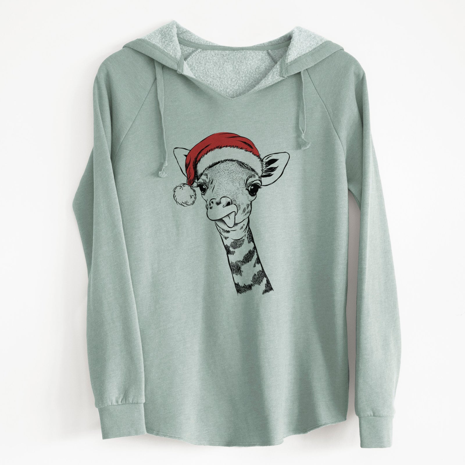 Santa Mel the Baby Giraffe - Cali Wave Hooded Sweatshirt