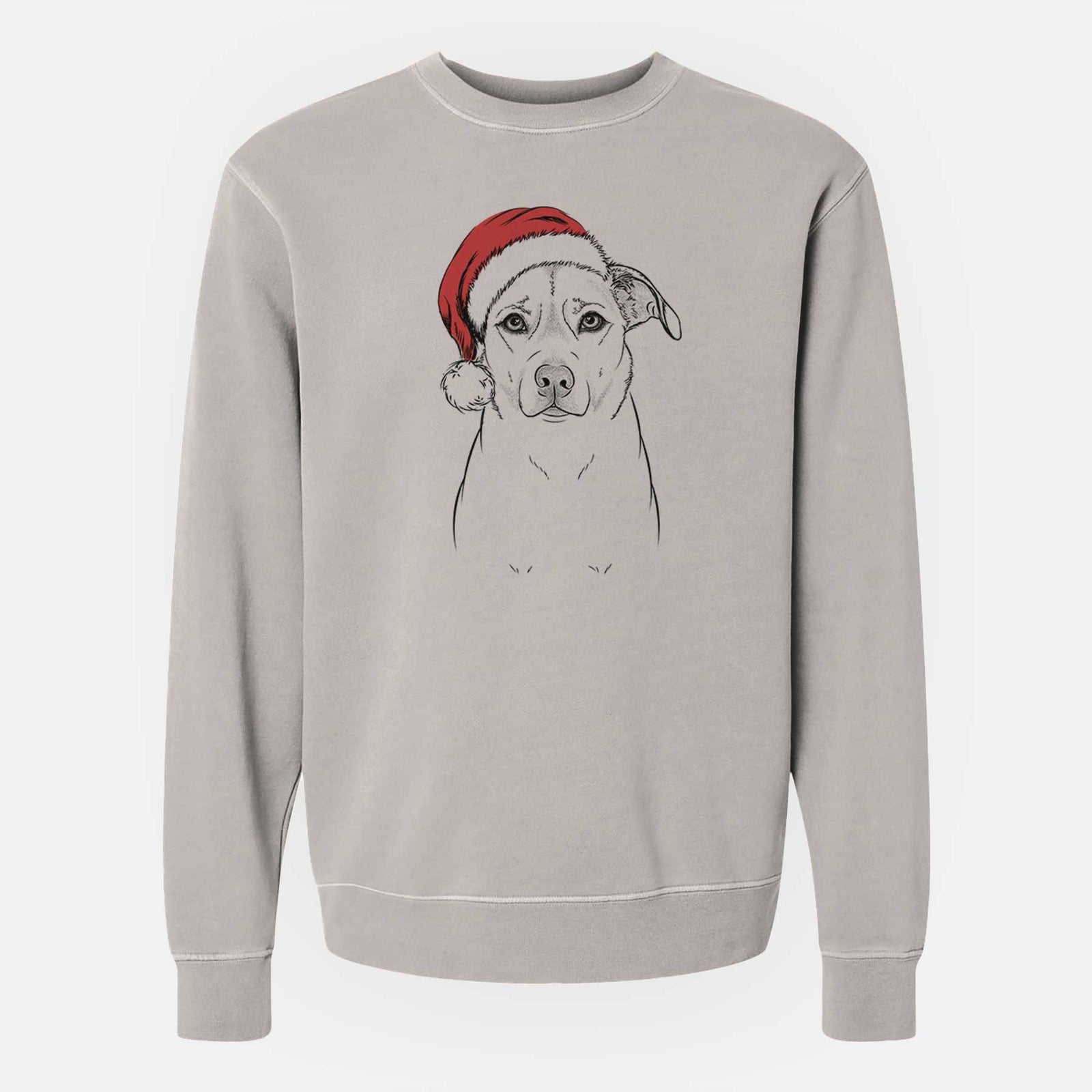 Santa Mica the Labrador Pittbull Mix - Unisex Pigment Dyed Crew Sweatshirt