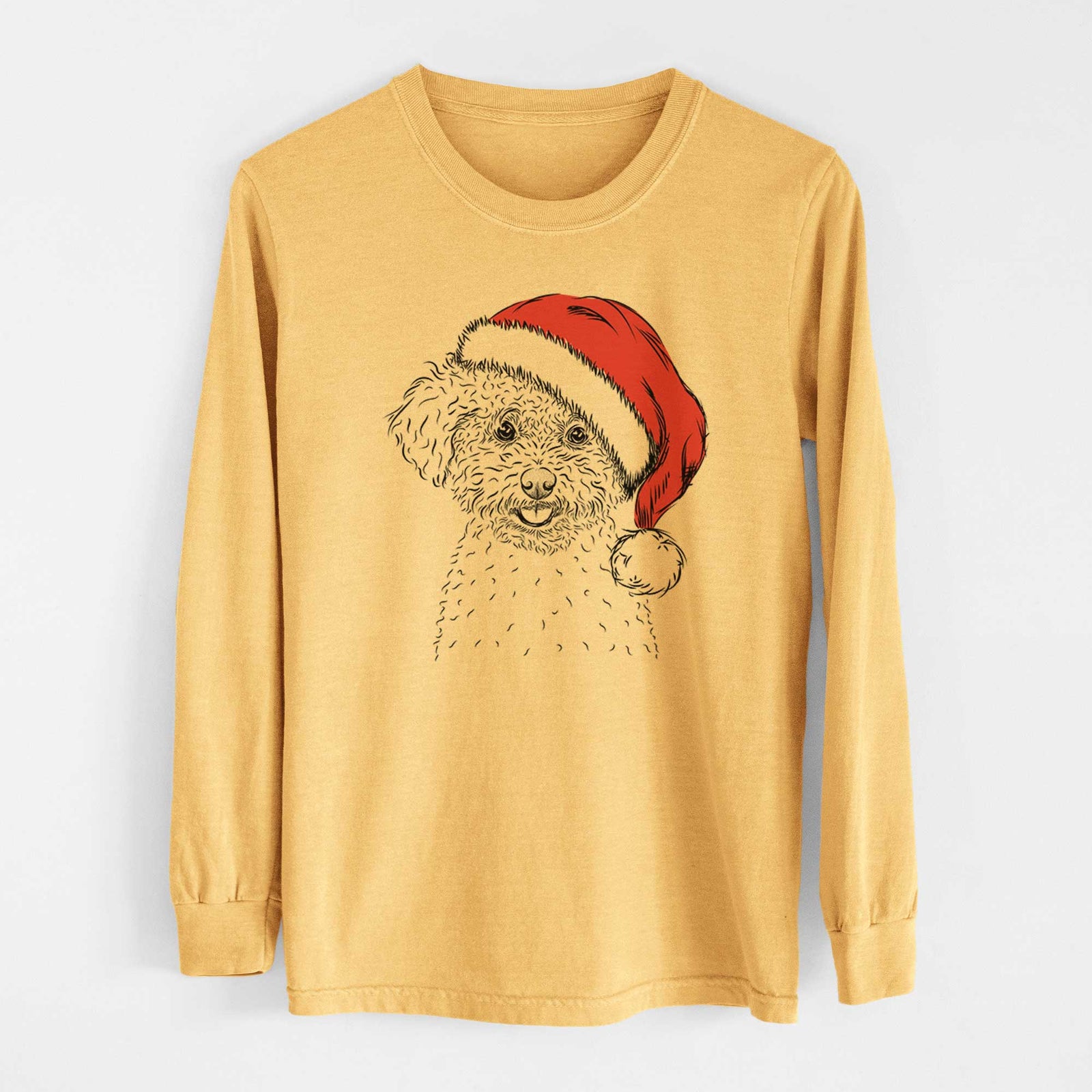Santa Mickey the Bichon Frise - Heavyweight 100% Cotton Long Sleeve