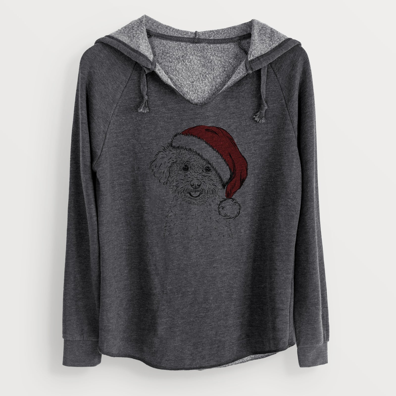 Santa Mickey the Bichon Frise - Cali Wave Hooded Sweatshirt