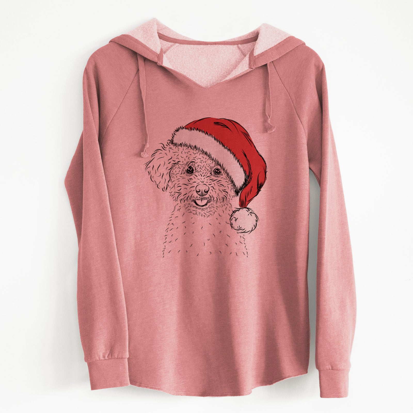 Santa Mickey the Bichon Frise - Cali Wave Hooded Sweatshirt