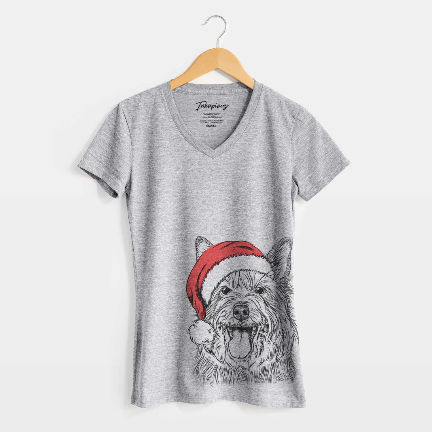 Santa Middy the Australian Terrier - Women's V-neck Shirt