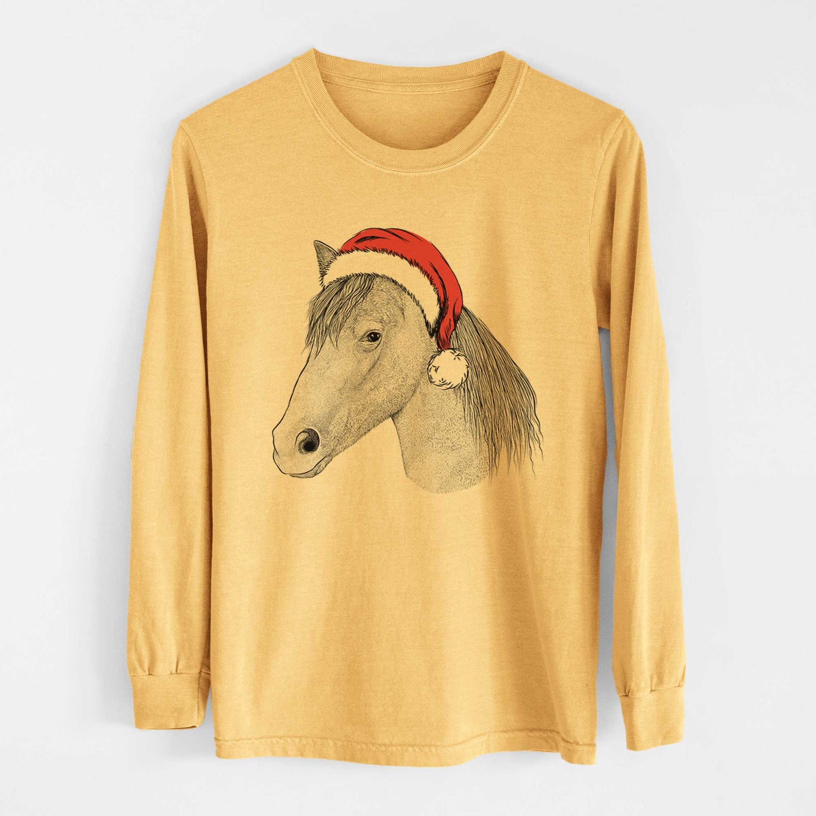 Santa Midnight the Missouri Foxtrotter Horse - Heavyweight 100% Cotton Long Sleeve