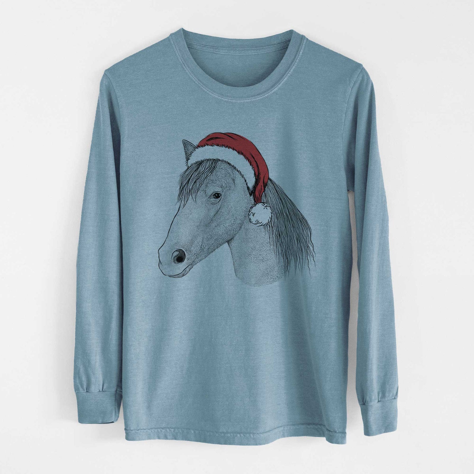 Santa Midnight the Missouri Foxtrotter Horse - Heavyweight 100% Cotton Long Sleeve