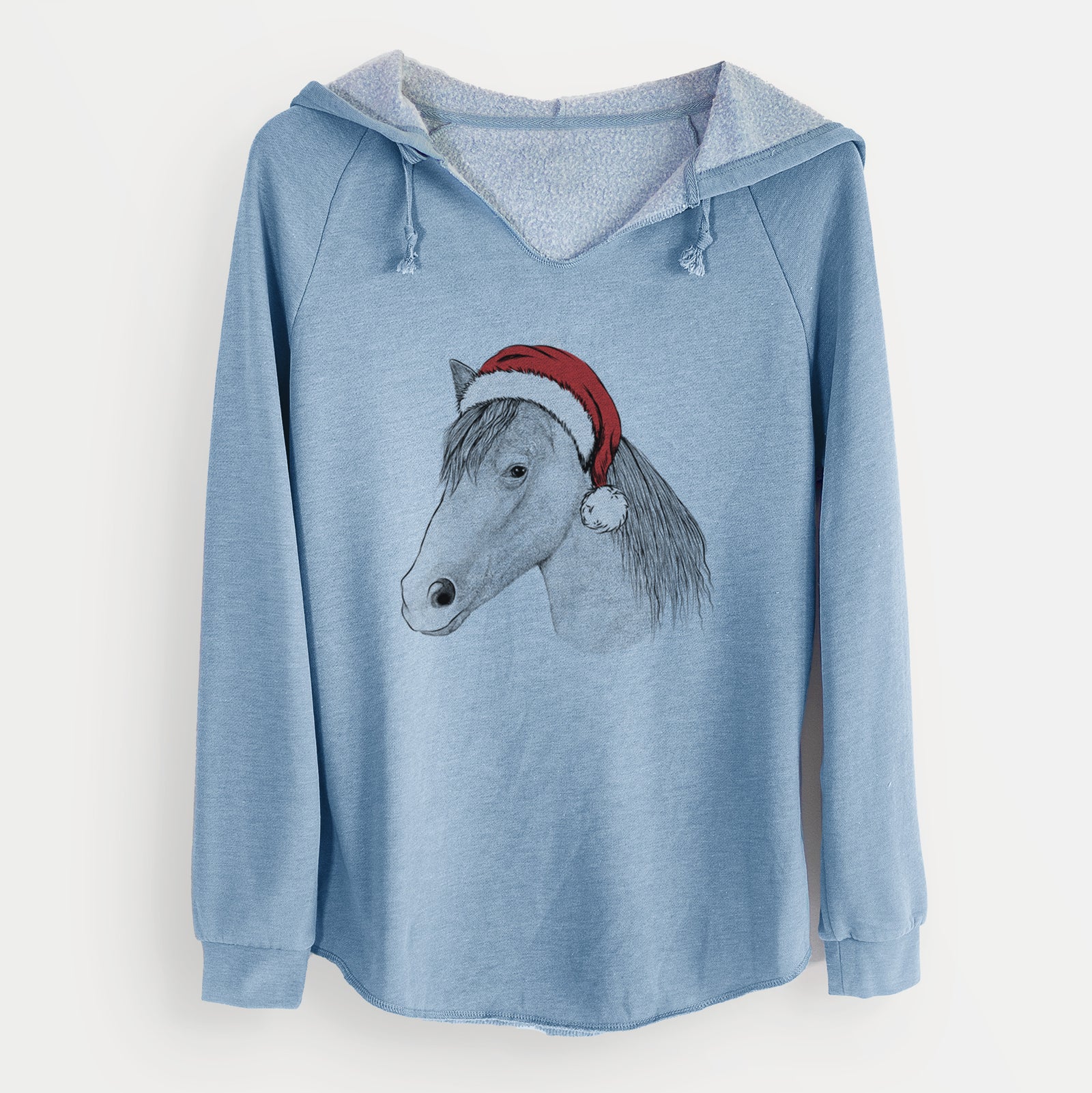 Santa Midnight the Missouri Foxtrotter Horse - Cali Wave Hooded Sweatshirt