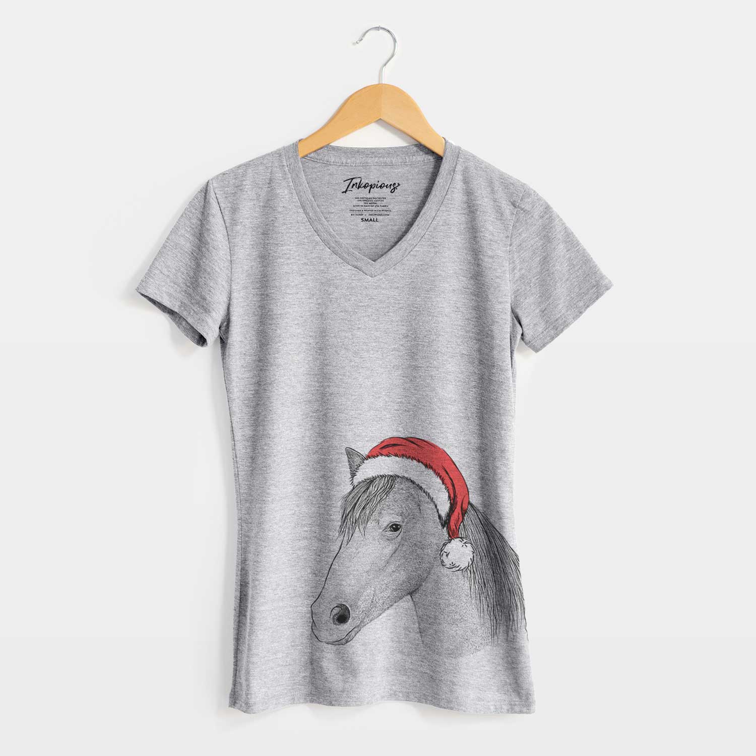Santa Midnight the Missouri Foxtrotter Horse - Women's V-neck Shirt