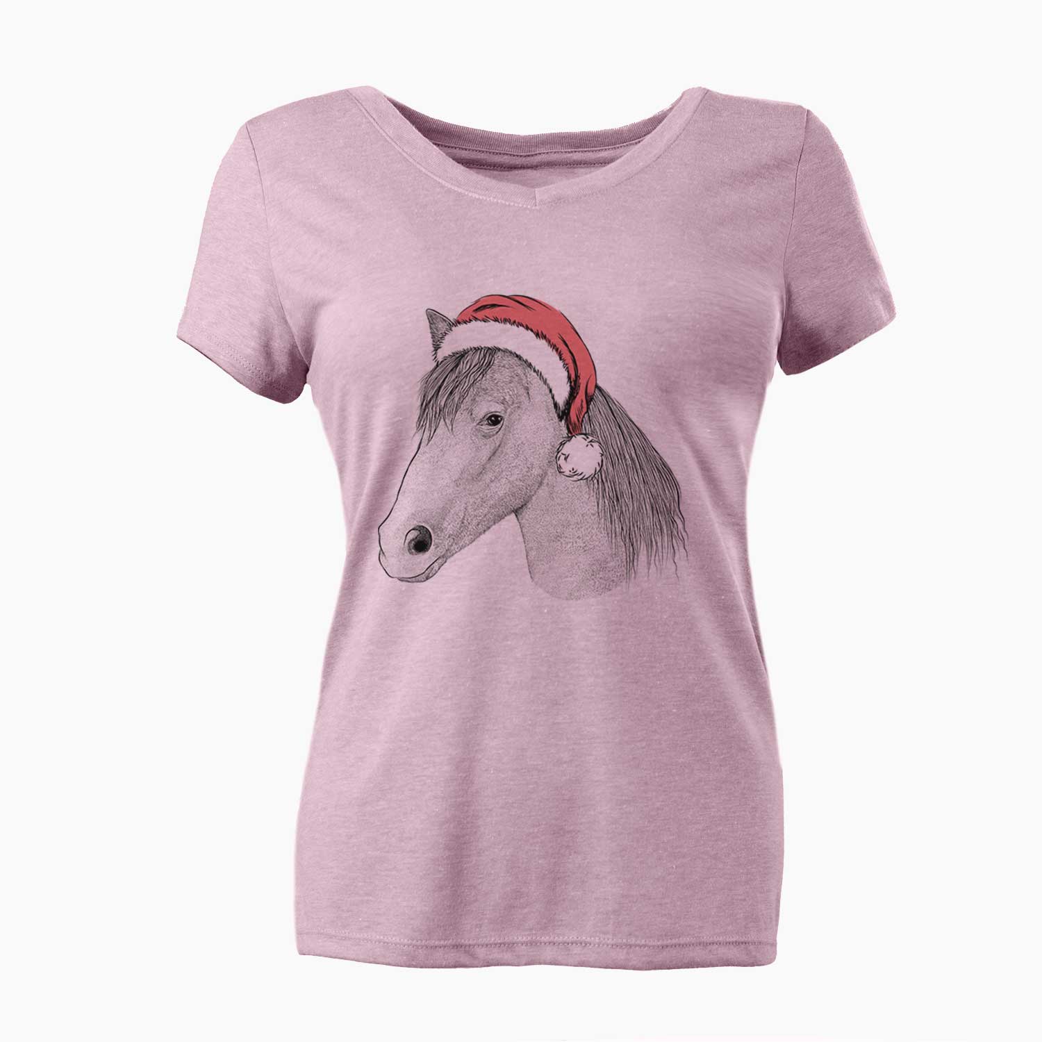 Santa Midnight the Missouri Foxtrotter Horse - Women's V-neck Shirt