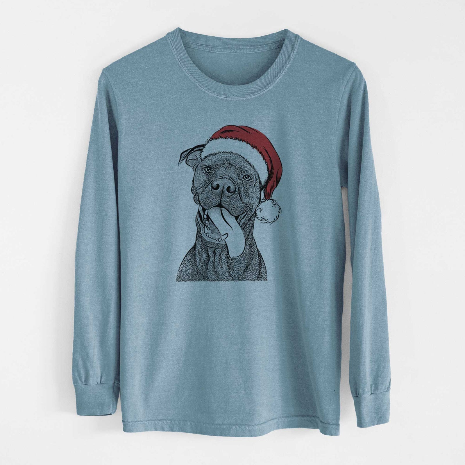 Santa Mikey the Boxador - Heavyweight 100% Cotton Long Sleeve