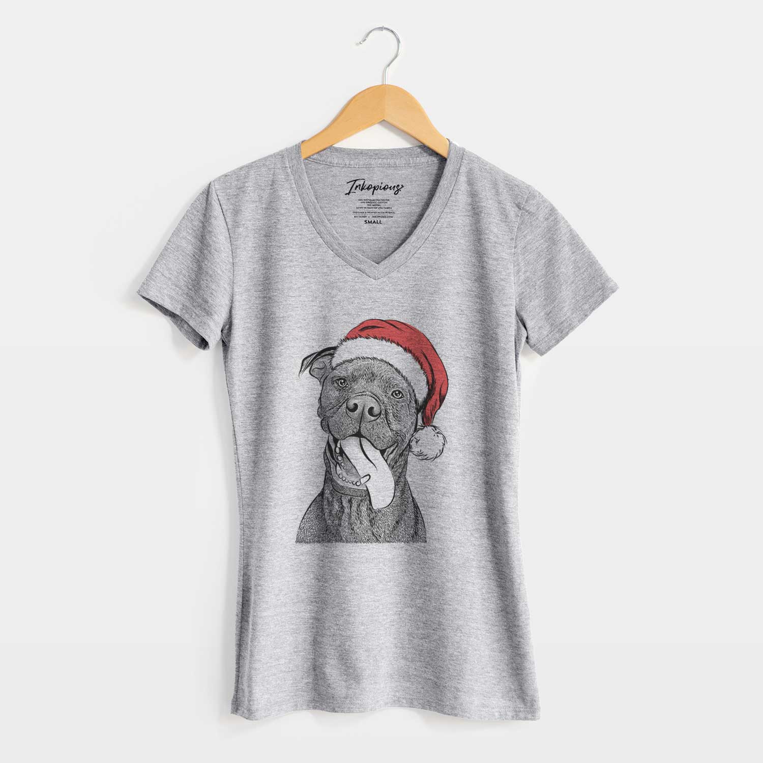 Santa Mikey the Boxador - Women's V-neck Shirt