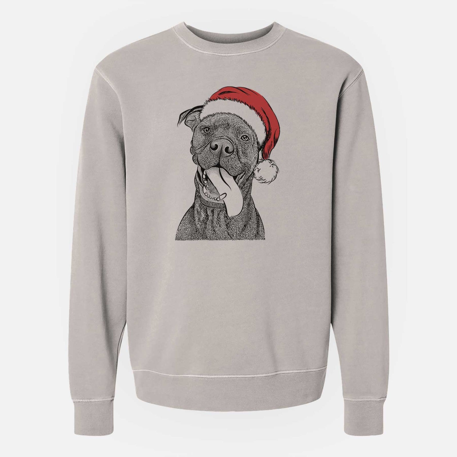 Santa Mikey the Boxador - Unisex Pigment Dyed Crew Sweatshirt