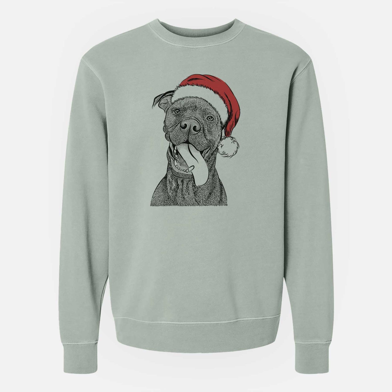 Santa Mikey the Boxador - Unisex Pigment Dyed Crew Sweatshirt