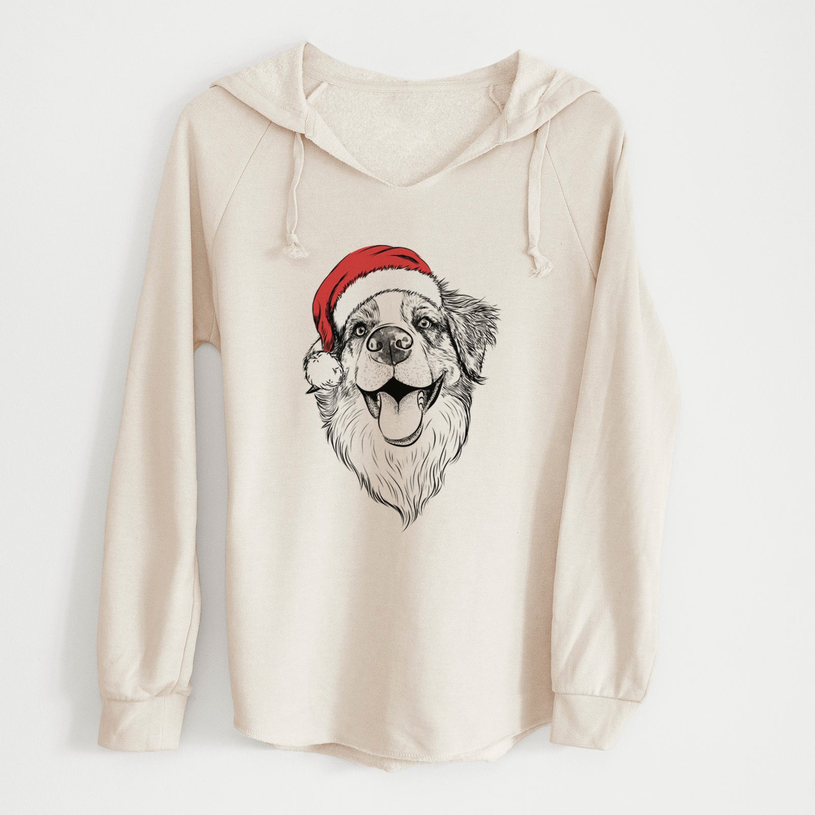 Santa Mila the Australian Shepherd - Cali Wave Hooded Sweatshirt