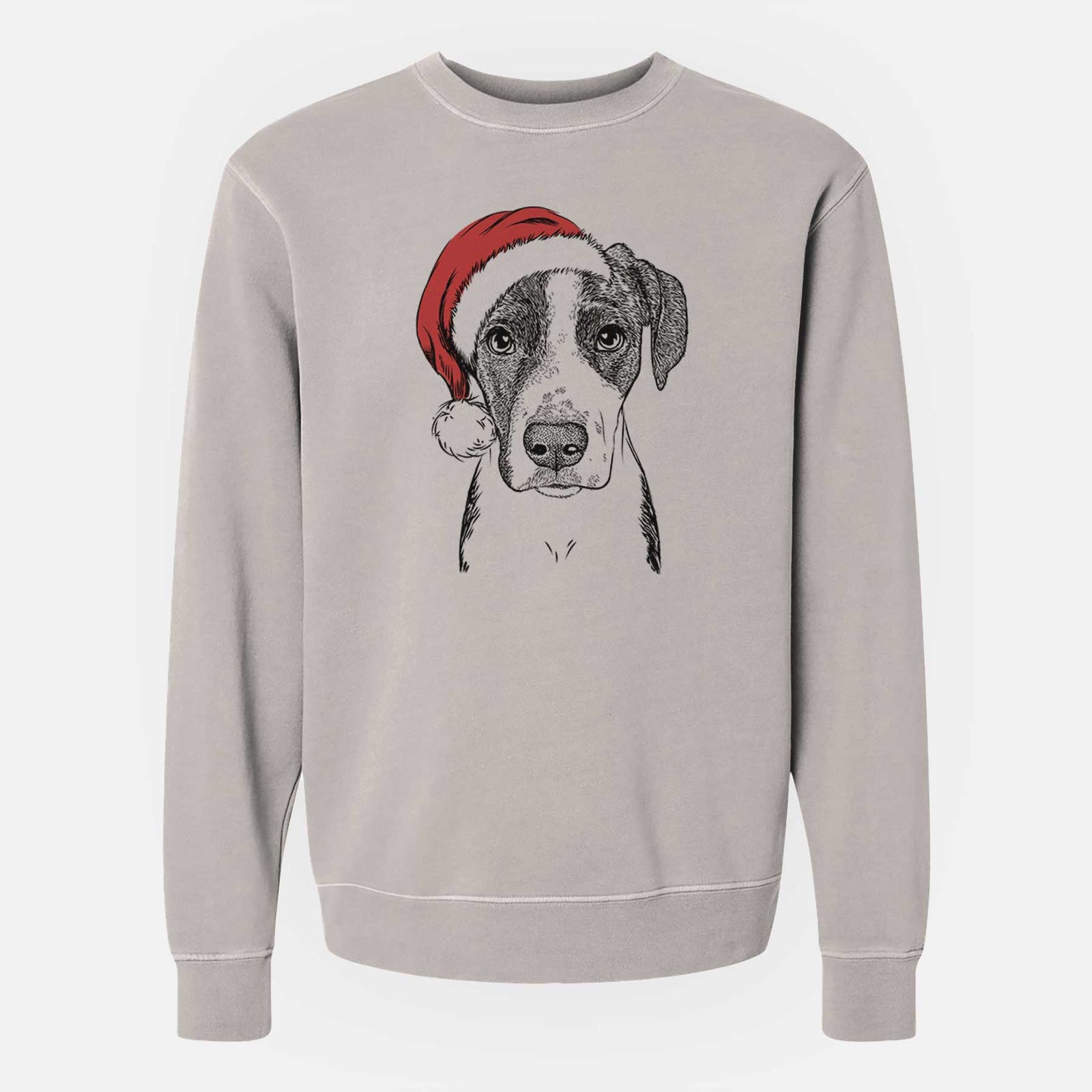 Santa Milo the Mixed Breed - Unisex Pigment Dyed Crew Sweatshirt