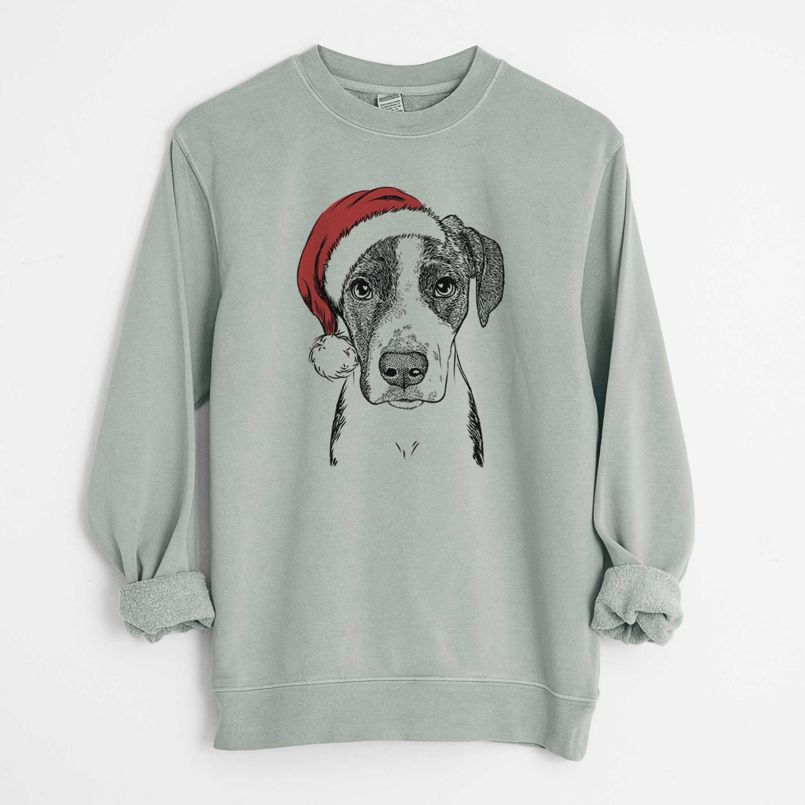 Santa Milo the Mixed Breed - Unisex Pigment Dyed Crew Sweatshirt