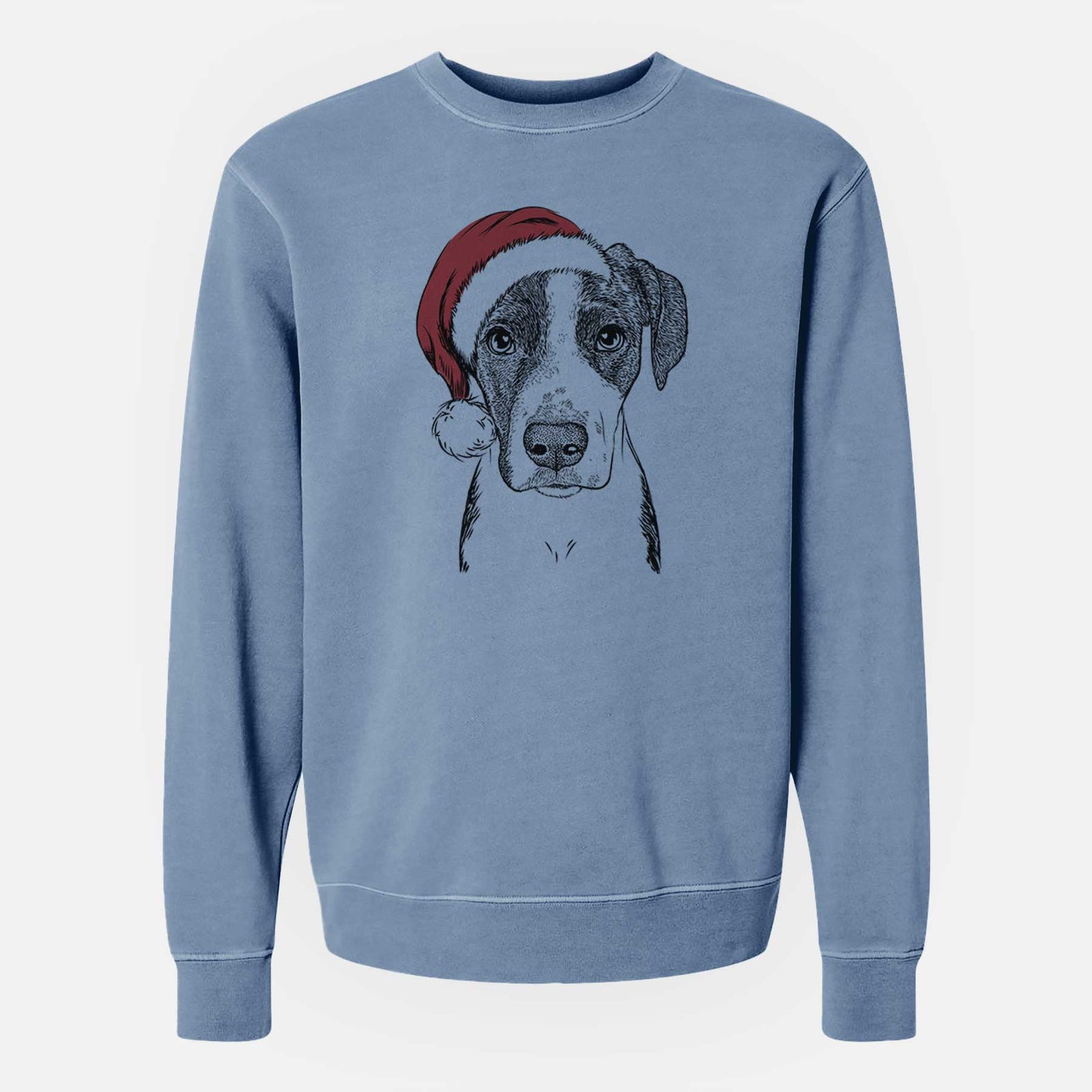 Santa Milo the Mixed Breed - Unisex Pigment Dyed Crew Sweatshirt
