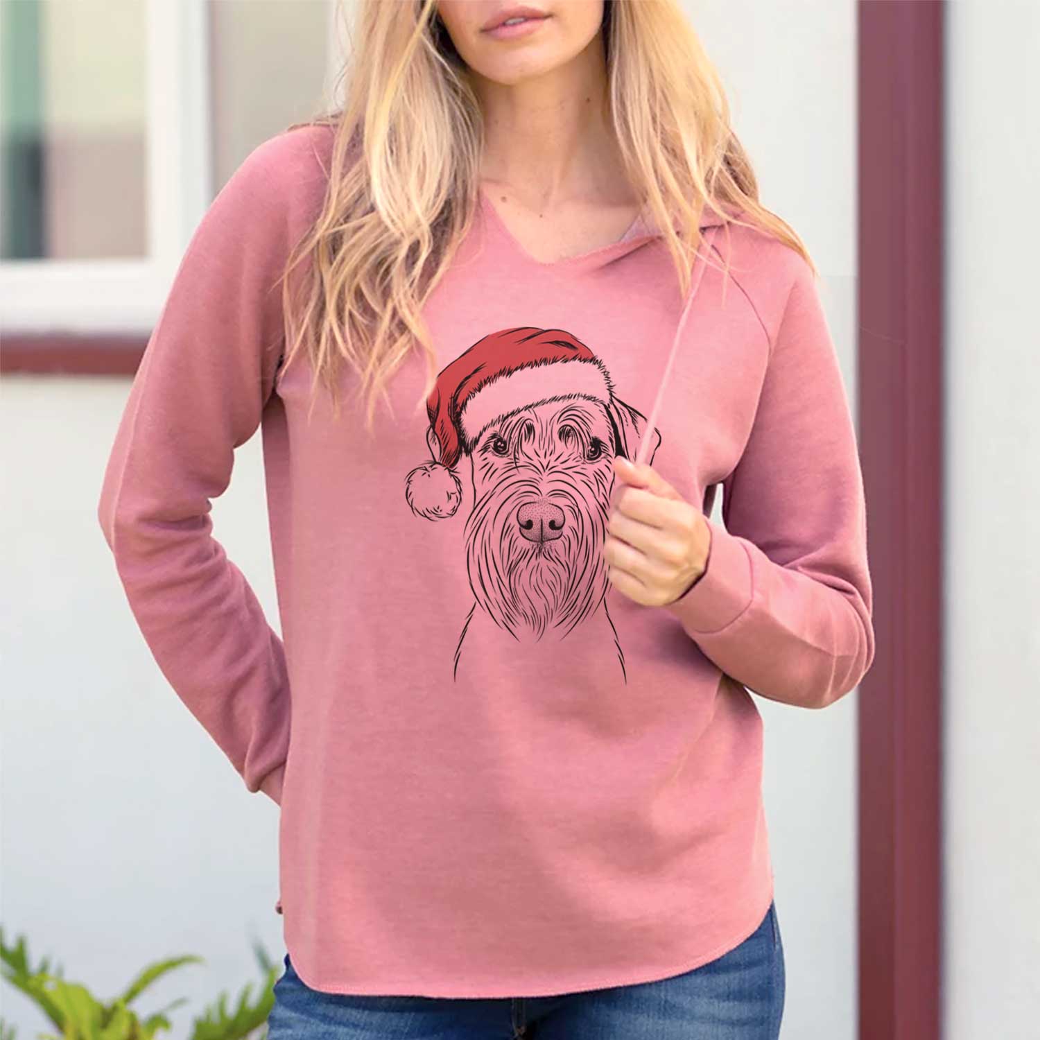 Santa Milton the Schnauzer - Cali Wave Hooded Sweatshirt