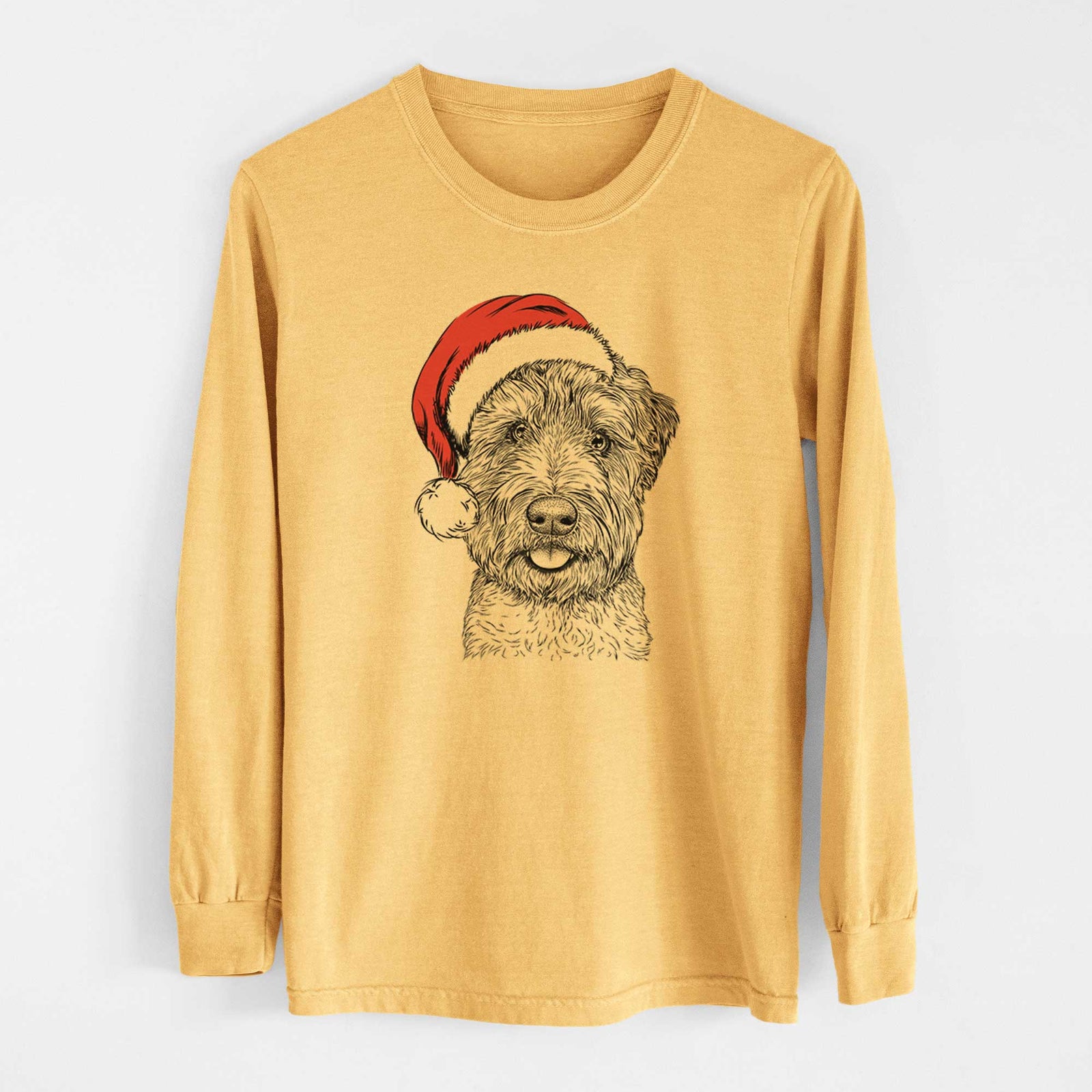 Santa Milton the Soft Coated Wheaten Terrier - Heavyweight 100% Cotton Long Sleeve