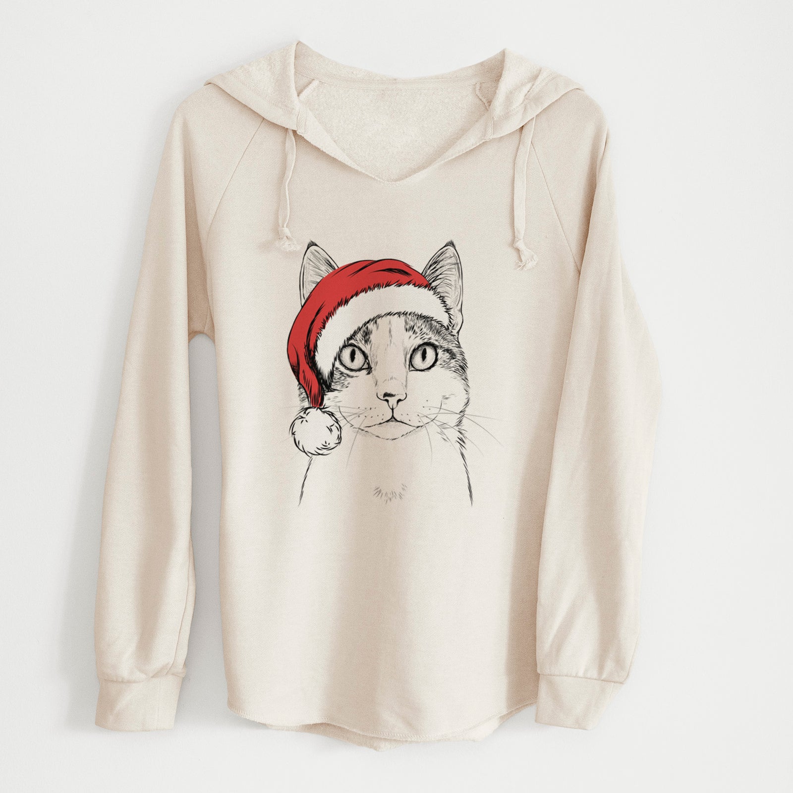 Santa Mini Griffin the Domestic Shorthair Cat - Cali Wave Hooded Sweatshirt