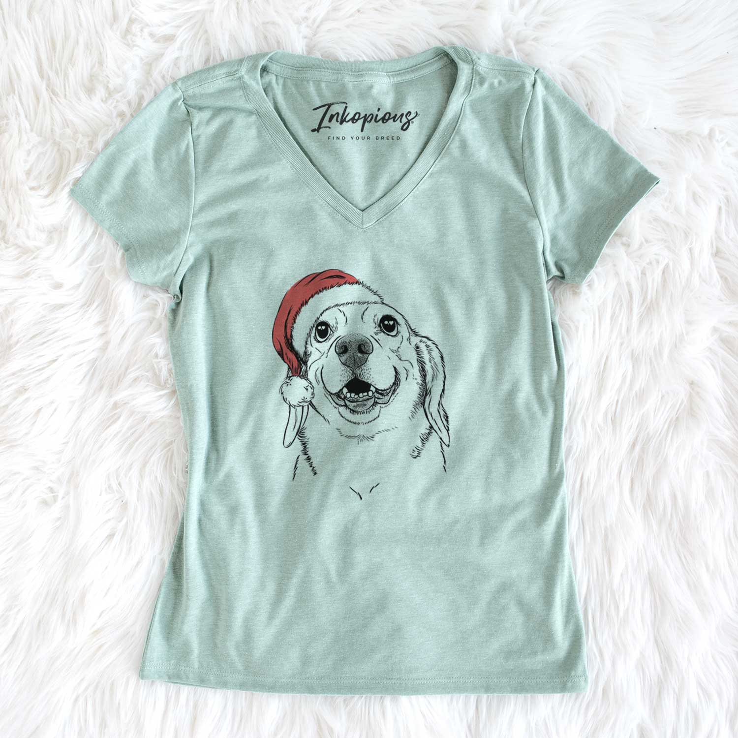 Santa Minnie the Corgle - Women's V-neck Shirt